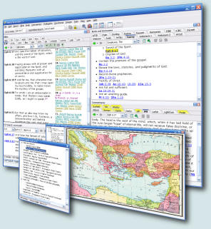 Screen shots of Bible study software