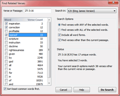 Cross-reference related verse search